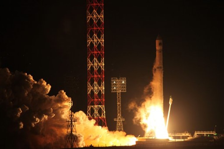 The Zenit-2SB rocket with the Phobos-Grunt probe blasted off from its launch pad at the Cosmodrome Baikonur in Kazakhstan on Nov. 9, 2011. It became stranded while orbiting Earth and doomed its Mars mission.
